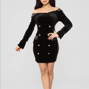 FashionNova black blazer dress